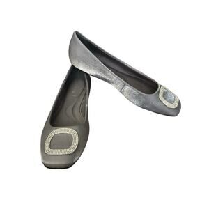 Anne Klein Ari-C rhinestone buckle flats iFlex sole NEW
